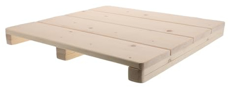 Ciieeo Duschmatte aus Massivholz 40x40cm rutschfeste Sauna Holzmatte Erhöhtes Design Tannenholz Natürliche Badematte für Sauna und Bad