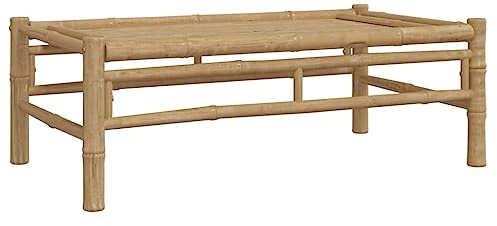 Roanoer Garten-Couchtisch 100x55x33 cm aus Bambus, Modernes Design & Robustheit, Langlebiges Material, Praktische Tischplatte, Lounge Möbel für Garten, Balkon und Terrasse