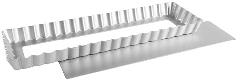 Fat Daddio's PFT-1375 Rectangle Fluted Tart Pan, 13.75 x 4.25 Inch