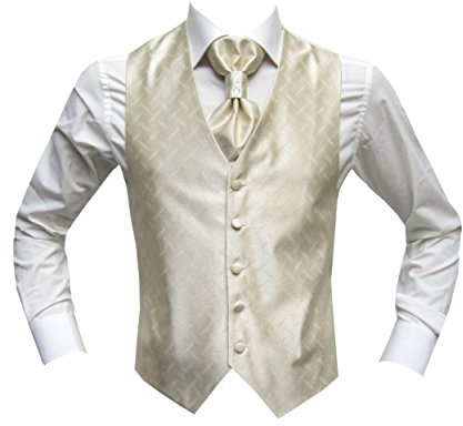 MMUGA Hochzeitwesten Set mit Plastron Dallas Creme 62