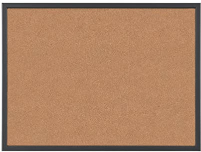 Bi-Office Kork Pinnwand, Korktafel mit Schwarzem MDF Rahmen, 60 x 40 cm