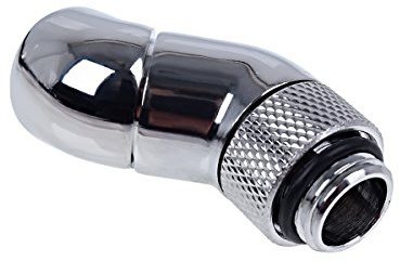 Alphacool 17251 Eiszapfen Winkeladapter Doppel-45° drehbar G1/4 AG auf G1/4 IG - Chrom