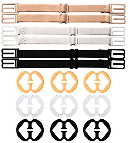 6 Stück Antirutsch BH Trägerhalter Elastische Verstellbare BH Träger Halter mit 9 Stück BH Klammer