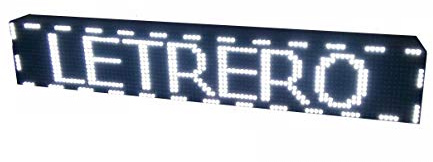 Cartel LED programable por WiFi y sonda de temperatura (96x16 cm, Blanco) Reloj/Pantalla electrónica de Alta luminosidad/Válidos para Exterior/Display LED programable
