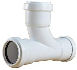 Pack of 2 - Pushfit 32mm Waste Pipe 90 Degree Tee - White