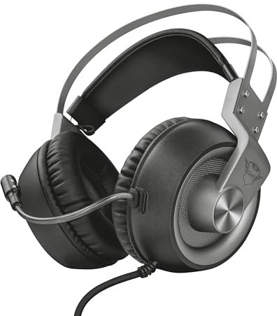 Trust Cuffie Gaming GXT 430 Ironn con Microfono Flessibile e Archetto Autoregolabile, 3.5 mm Jack, Filo, Over Ear, PC, PS4, PS5, Xbox Series X, Xbox One, Switch, Nero