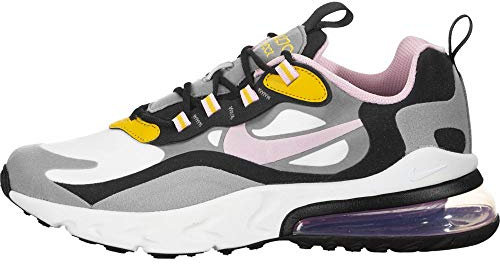 Nike Air Max 270 React GS Running Trainers BQ0103 Sneakers Scarpe (UK 4.5 us 5Y EU 37.5, Particle Grey Arctic Pink 017)