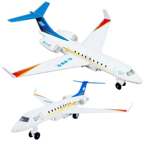 OTONOPI Airplane Toy, Die Cast Metal Plane Toy G650 Model Single Airlines, Pull Back Bump and Go Airbus Plane with Lights and Sounds for Kids Boys and Girls Age 3 Up for Gift and Collection with Stand