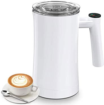 Automatic Milk Frother Electric Milk Steamer Cappuccino Machine Foamer Stainless Steel Hot and Cold Foam Maker and Milk Warmer for Hot Milk and Coffee (Color : Black) (White)