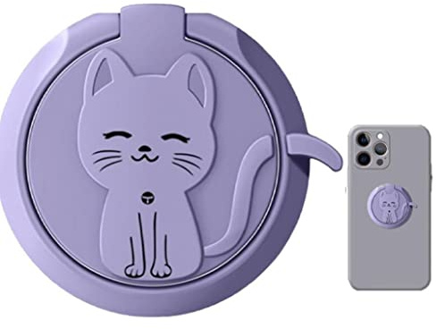 Cute Cat Metal 360 Degree Spin Finger Ring Phone Holder Phone Ring Holder Rings Cute Cell Grip Socket for Phone Magnetic Bracket