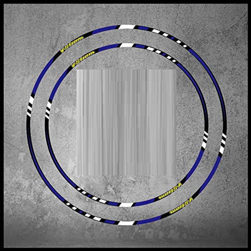 ROANNY Felgenband V-Strom Motorrad-Radstreifen-Aufkleber, Felgennabe, Reflektierende Aufkleber Für Suzuki DL650 DL1000 V Strom 1050 XT 650 (Color : Blu)