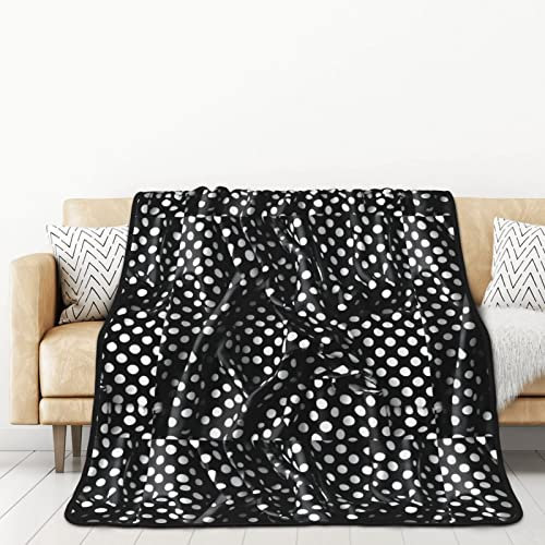 TORONG Doppelseitige Flanelldecke für Autobetten und Nickerchen für Erwachsene, warme und gemütliche Decke (152,4 x 203,2 cm), Schwarz und Weiß