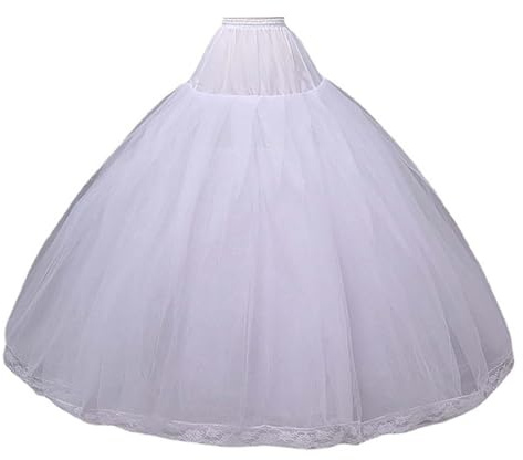 8 Layers Tulle Hoopless A-line Petticoat Crinoline Underskirt Floor Length for Bridal Wedding Dresses