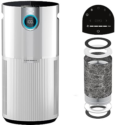 SHARK UA205 Nanoseal HEPA Air Purifier MAX with Clean Sense, Covers 1350 Sq Ft, XL Room, White (Renewed)