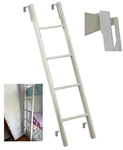 AAMNA Échelle superposée pour Camping-Car - Échelle de lit superposé réglable pour Mezzanine, Caravane, échelle Blanche légère de Remplacement pour lit de Camping-Car avec Crochets (Taille : 116 c