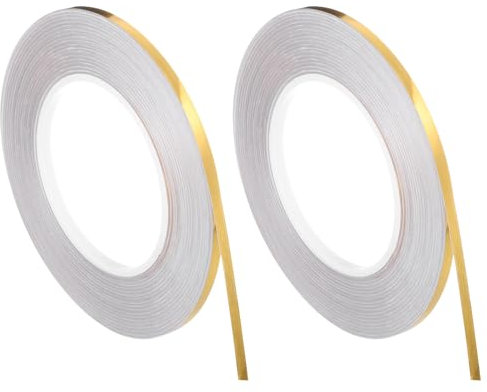 QUARKZMAN 2 Rollos de Adhesivo de Azulejos Autoadhesivos de Papel de Aluminio de 0.2 x 164 Pies Cinta de Sellado de Brechas de Decoración Impermeable para Pared de Cocina Dorado