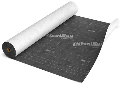 Isolbau Unterspannbahn SPB 135, 150 m² Rolle (1,5 x 100 m) - Dachfolie mit 135 g/m² Flächengewicht - Dampfdurchlässige Unterdeckbahn, wasserdicht und witterungsbeständig