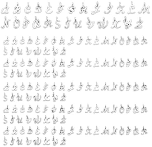 156 Stück Charms Zum Schmuck Basteln - Silber Emaille Anhänger Set Mit Buchstaben, Vintage Kettenanhänger, Aesthetic Armband DIY Halskette