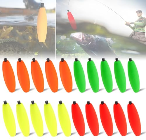 OriGlam 20 st fiskespolar, flyter med pinne, fiskespolar, havskattflottörer, skum cigarr, flottörspinnar, havskattrigg slip bobbers för havskatt Santee Rigg