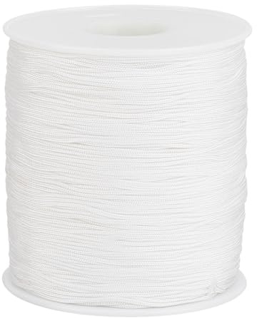 PH PandaHall 220 m Nylonfaden 1mm Nylon Schnur für Schmuckherstellung Windspiel-Ersatzschnur Kumihimo Makramee Faden Weiß Lift Shade Cord für Windows Rollers Reparatur