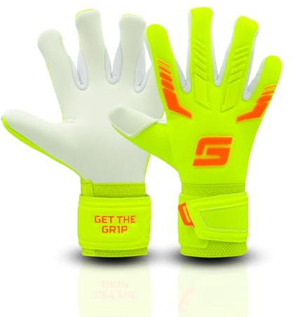 Guantes de portero Gripmode para niños Venom Junior 2.0 - Guantes de portero con gran área de agarre - Guantes de portero de fútbol con látex Griptec de 3 mm para un agarre adicional - Talla 5