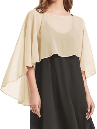 florynova Mantella da donna in chiffon, scialli per abiti da sposa, eleganti mantelle per banchetti