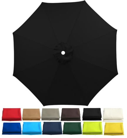 Schwarze Polyester-Abdeckung für Gartenschirm, 200/230/270 cm, Ersatztuch