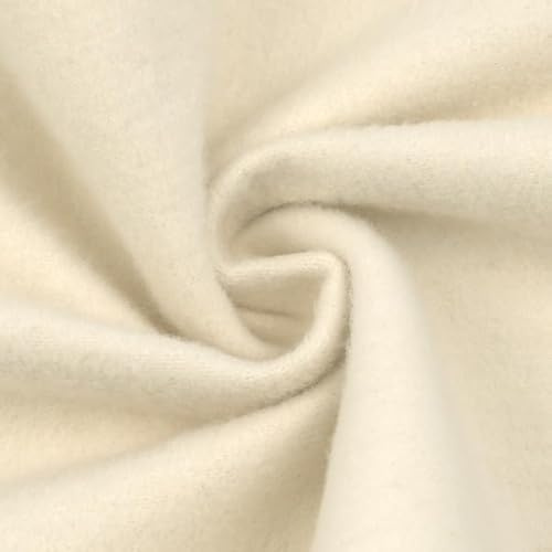 STOFFKONTOR 100% Baumwolle Kalmuck Molton Breite 160cm - Öko-Tex Standard 100 - Meterware, Farbe Roh-Weiss Natur - zum Nähen von Akustikvorhängen, Windschutz, Dekorationen uvm.