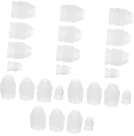 WATIIFUFU 24pcs Biscuit Piping Coupler Set with 4 Size Cookie Nozzle Converters, Practical Plastic Tip Couplers for Cake Decorating and Baking Tools Accessories