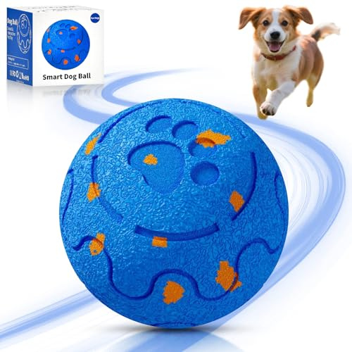 Quixion Interaktiver Hundeball, Interaktives Hundespielzeug, Wicked Ball Dog Ball Intelligentes Interaktives Hundespielzeug, Hundebälle Hundespielzeug Intelligenz mit 3 modi für alle Hunde (Blau)