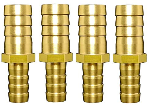 Schlauchverbinder,. Kupplungsanschlüsse, 4 Stück, Messing, gerader Schlauch, Rohrverschraubung, gleiche Widerhaken, Reduzierverbindung, Gas, Kupfer, Widerhaken, Verbindungsstück-Adapter(4mm 10mm)
