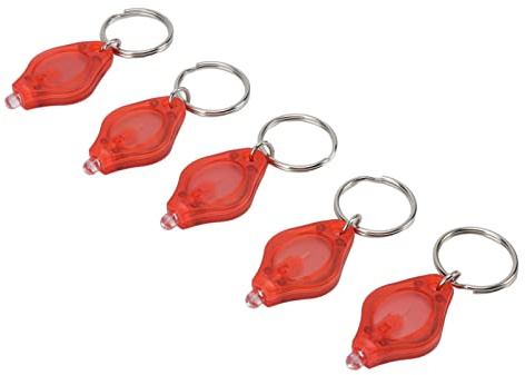 5 St LED-nyckelring Ficklampa Set, Bärbara Fingerljus för Smycken Upptäckt och Användning, Pålitlig lösning. (Rött ljus)