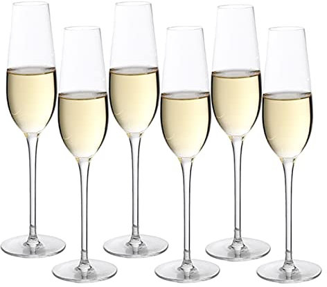 Champagnerkelch, elegante Weingläser mit Stiel, Cocktailgläser, Weingläser aus Kristallglas mit langem Stiel, perfekt für Zuhause, Restaurants und Partys, 260 ml, Rotweinglas, 6er-Set Rotweingläser