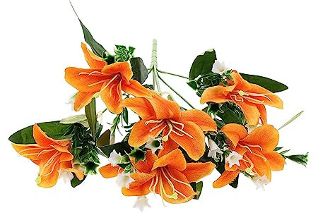 Didiseaon Fiori Artificiali Giglio Ornamentale Fiore Giglio Plastica Realistico Vegetazione Realistica Per Esterni Interni Decorazione Giardino Matrimonio Festa