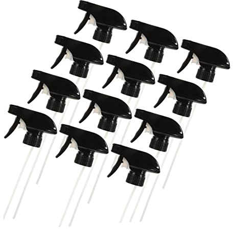 Hemobllo Boquillas Pulverizadoras Para Botellas De Limpieza Reutilizables 28-410 Plástico Negro 12 Piezas Para Aromaterapia Hogar Jardín Rociador Uniforme y Resistente Químico