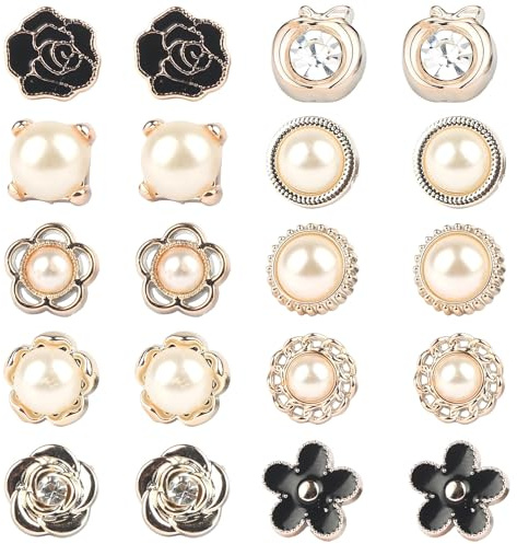 20 PCS Modesty Pins, No Sew Women Shirt Brooch Buttons, Safety Brooch Buttons, Prevent Accidental Exposure, for Clothes, Hats, Bags
