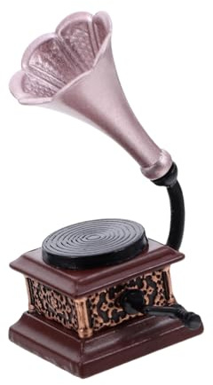 TOYANDONA modèle de phonographe mobilier Miniature Meubles Miniatures pour Dollhouse Gramophone phonographe Vintage Mini Tourne-Disque Mini-Joueur de disques pour Les Tout-Petits Plastique