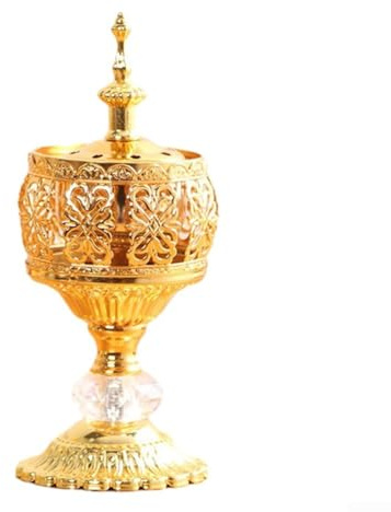 Bruciatore di incenso tradizionale in metallo con coperchio rimovibile per casa, ufficio, meditazione, sala yoga, hotel, portacandele decorativo