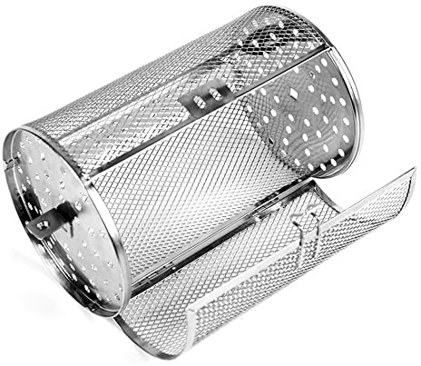 Air Fryer Basket for Oven, 360° Rotating Stainless Steel Tower Oven Rotoq 360 Rotisserie Wings Basket for Air Fryer, 12 * 23 Cm Coffee Bean and Vegetable Grill Hamper