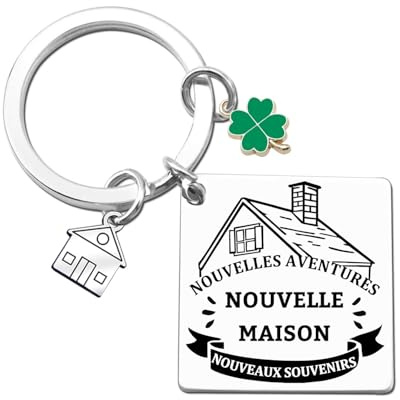 GUOYU Porte Clef Maison du Bonheur - Idée Cadeau Original pour Couple et Crémaillère