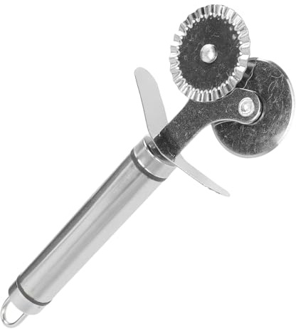 TOGEVAL Tagliapizza in Acciaio Inox 4 Pezzi Doppie Ruote Affilate, Rotella Taglierina da Cucina Versatile per Pizza, Torte e Dolci, Utensile Lavabile e Resistente per Preparazioni