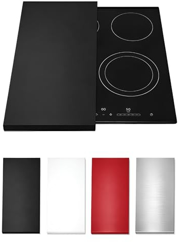 HOMELAY Cache plaque induction et cache plaque de cuisson vitrocéramique 55 x 33 x 2,5 cm – Non gaz – Fait main en Europe. Protection plaque vitrocéramique et protecton induction (1, noir)