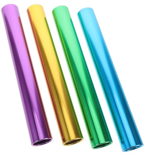 Veemoon Bastoni da Corsa a Staffetta in Lega di Alluminio Elettroplaccata 38mm 4 Pezzi Multicolore per Gare Scolastiche e Atletica Leggera su Pista