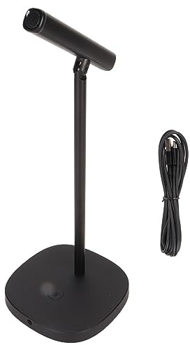Rcniso Microfono USB da Tavolo, Microfono per PC HiFi per Computer Tasti Sensibili Al Tocco Stabili in Lega di Alluminio Omnidirezionale a 360 Gradi