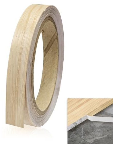 Self-Adhesive Wood Effect Tape 10m x 2cm (0.79in) PVC Worktop Edging Strip for Wood Trim, Kitchen Worktop Edging & Furniture Edge Repair, Smooth Surface Stick-On Strip (Light Oak)