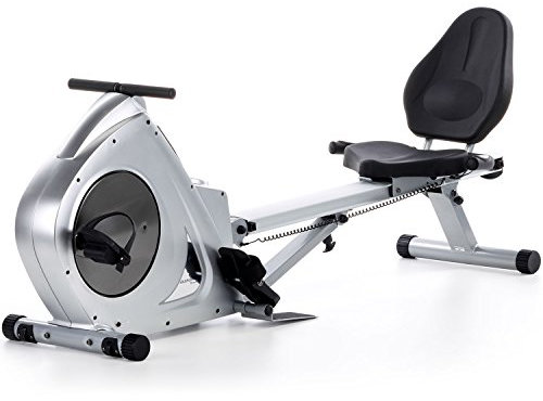 skandika Aquarius 3-in-1 - Vogatore/Ergometro reclinato - 5 Programmi - Computer multifunzione - Pieghevole (argento)