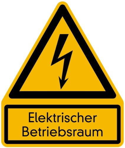 LEMAX® Warnschild, Kombischild, Elektrischer Betriebsraum Alu geprägt gelb/schwarz/Randfarbe: schwarz 200x237mm