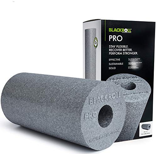 BLACKROLL® PRO Faszienrolle (30 x 15 cm), Fitness-Rolle für intensive Anwendungen, effektive Massagerolle für funktionales Training, harter Härtegrad, Made in Germany, Grau