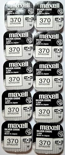 10 x Knopfzellen Batterie Original Maxell 370 SR920 W SR69 1,55 V Batterie Oxido Silber