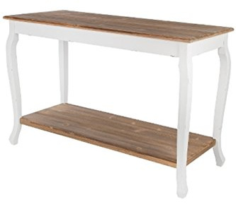 elbmöbel Konsole Sekretär weiß braun antik Landhaus Schublade beige Massiv Holz Tisch (120 x 50 x 80)